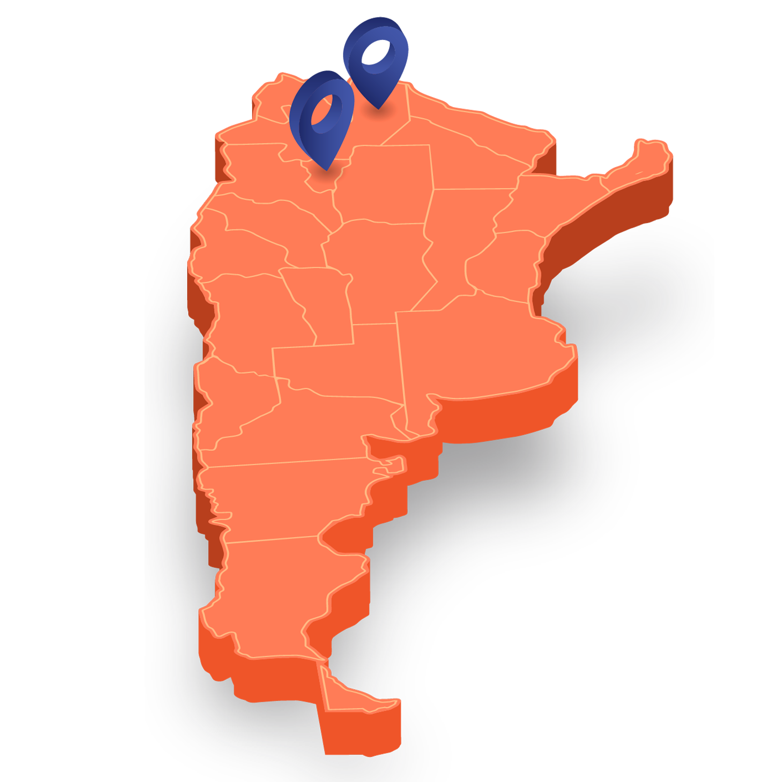 Mapa con sucursales